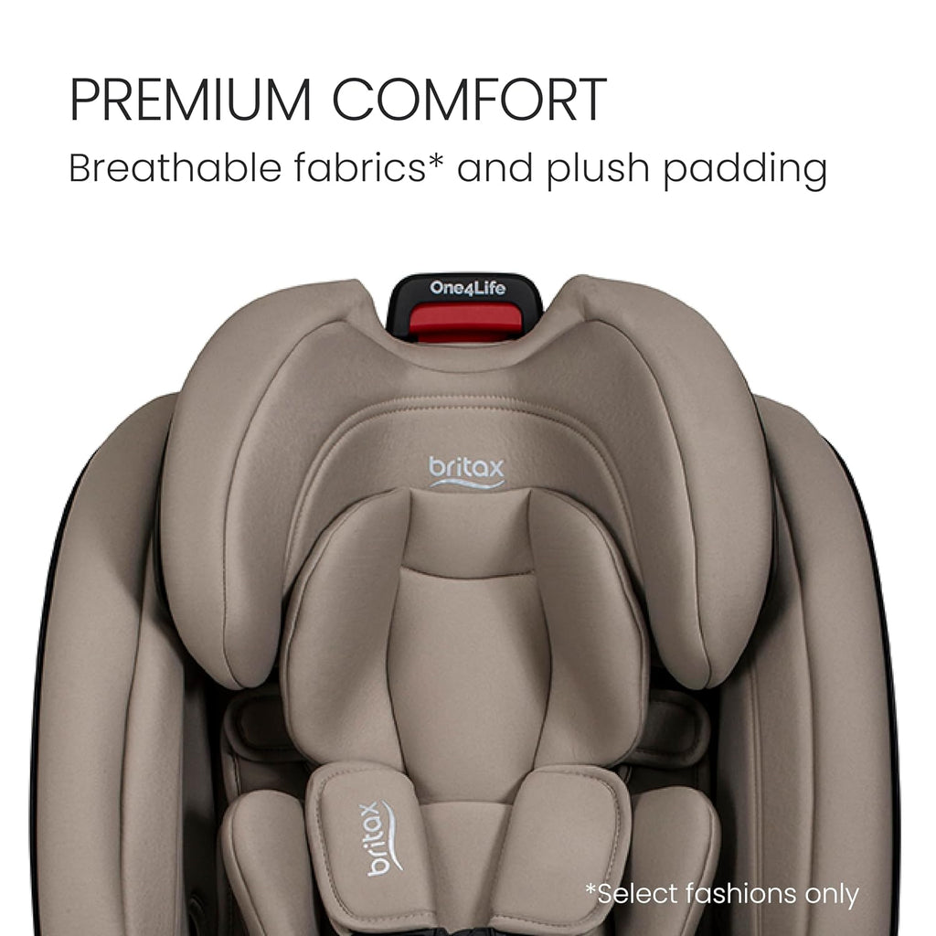 Britax One4Life All-in-One Car Seat, Up to 10 Years of Use, Rear Facing, Forward Facing, & Booster Modes, Extended Rear-Facing, ClickTight Installation & Breathable SafeWash Fabrics — Teak