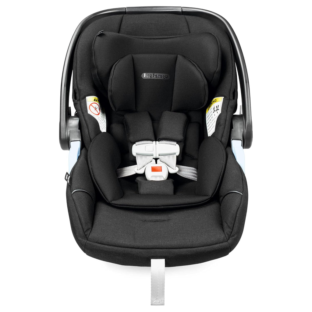 Peg Perego Primo Viaggio 4-35 Lounge - Reclining Rear Facing Infant Car Seat - Includes Base with Load Leg & Anti-Rebound Bar - for Babies 4 to 35 lbs - Made in Italy - True Black (Black)