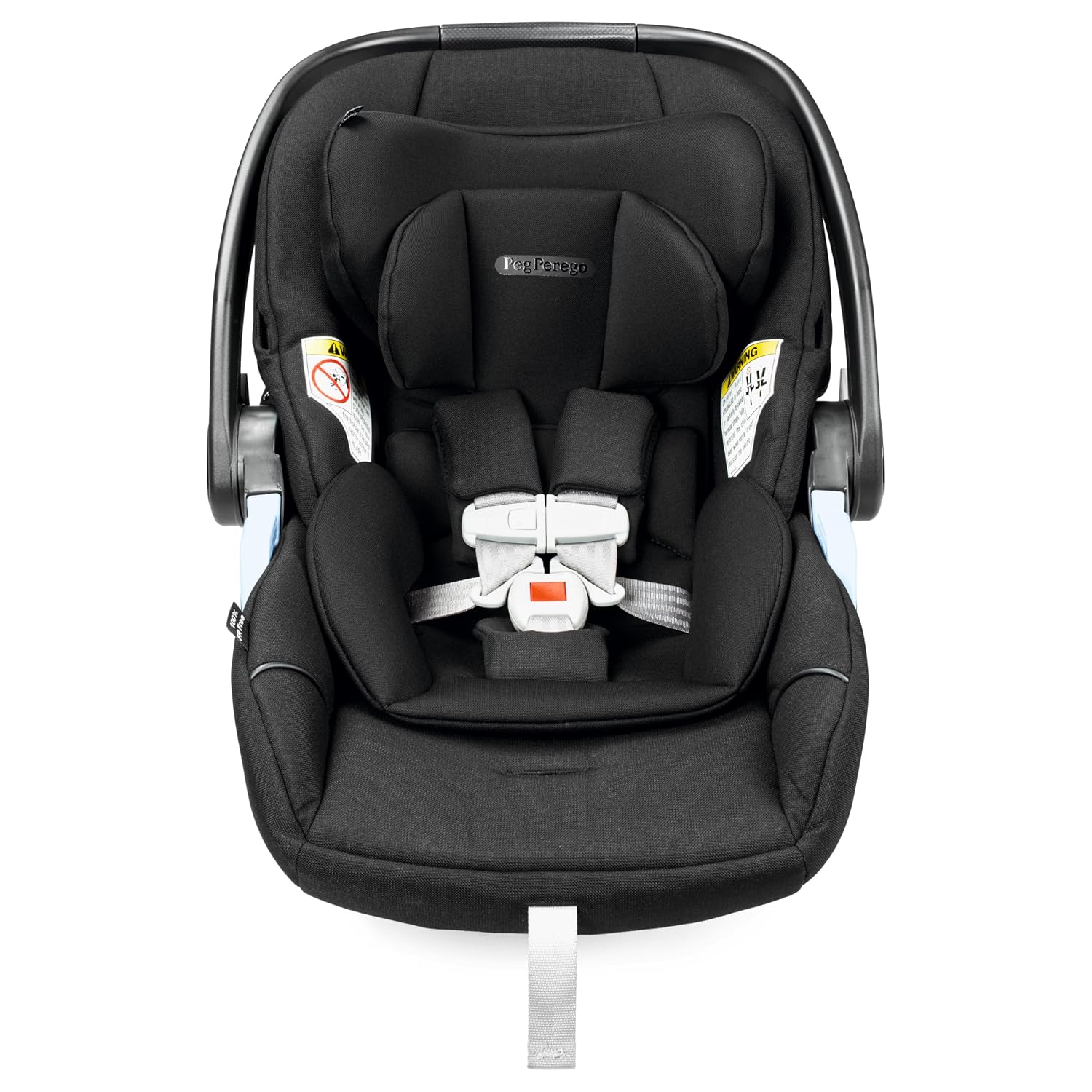 Peg Perego Primo Viaggio 4-35 Lounge - Reclining Rear Facing Infant Car Seat - Includes Base with Load Leg & Anti-Rebound Bar - for Babies 4 to 35 lbs - Made in Italy - True Black (Black)