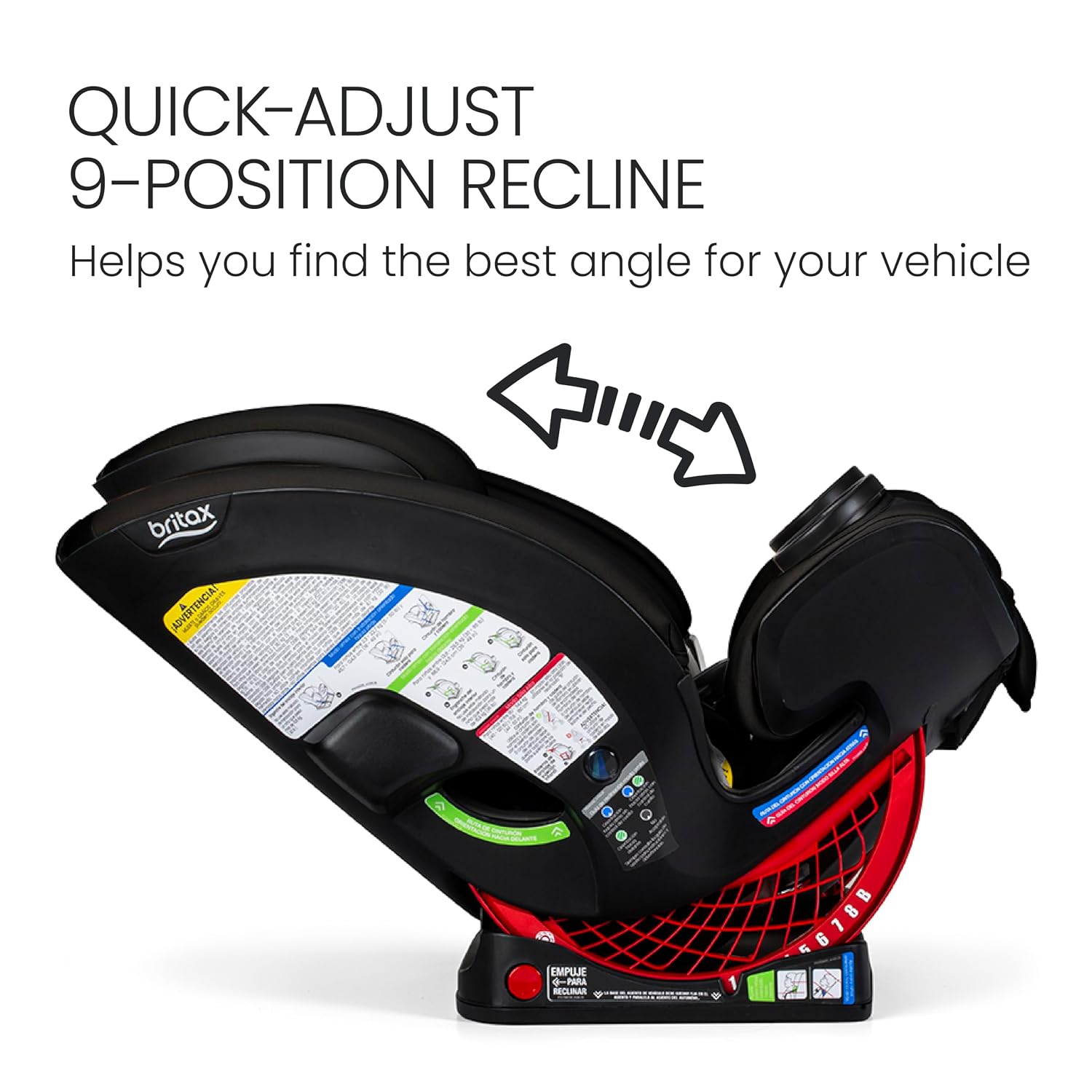 Britax One4Life All-in-One Car Seat, Up to 10 Years of Use, Rear Facing, Forward Facing, & Booster Modes, Extended Rear-Facing, ClickTight Installation & Breathable SafeWash Fabrics — Raven Black