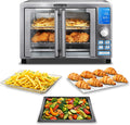 Gourmia Air Fryer French Door Toaster Oven - 6-Slice Capacity, LED Display with 14 Cooking Presets, Stainless Steel