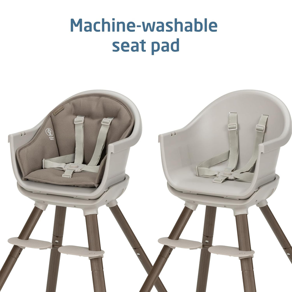 Maxi-Cosi Moa 8-in-1 High Chairs for Babies and Toddlers, Machine Washable Infant High Chair, Compact, Convertible High Chair Lightweight Design, Truffle