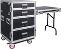 Sound Town Enhanced Thickness 1/2' (12mm) Plywood Road Case with 4-Drawer and Table for Customizable Stage and Studio Utility Equipment Storage, Pro Tour Grade (STRC-PROWT4D)