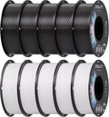 Creality 10 kg Black & White PETG 1.75mm Filament, 3D Printer Filament Bundle, Excellent Toughness High Precision, Odorless Non-Toxic Moistureproof, Glossy, Accuracy +/- 0.02mm