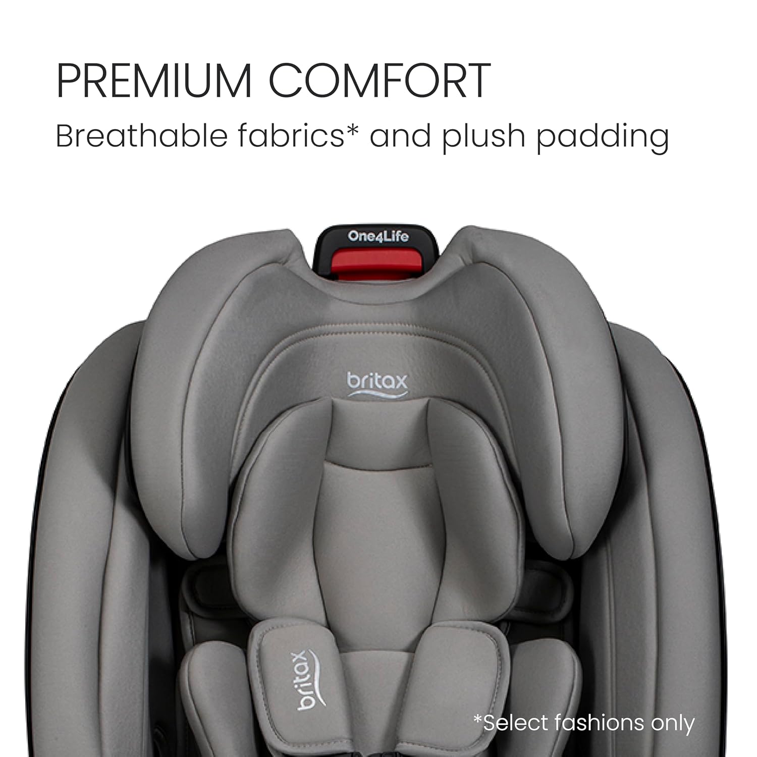 Britax One4Life All-in-One Car Seat, Up to 10 Years of Use, Rear Facing, Forward Facing, & Booster Modes, Extended Rear-Facing, ClickTight Installation & Breathable SafeWash Fabrics — Mineral Gray
