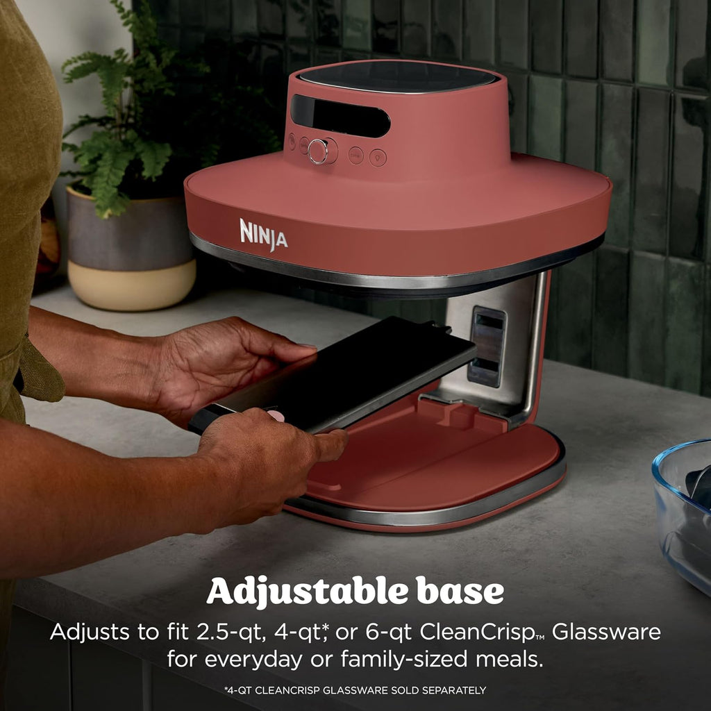 Ninja Crispi Pro 6-in-1 Glass Air Fryer | 450°F, Nontoxic, 6qt & 2.5qt Containers & Lids | Microwave, Freezer, Dishwasher Safe | Max Crisp, Air Fry, Bake, Roast, Recrisp, Dehydrate | Amber, AS101OR