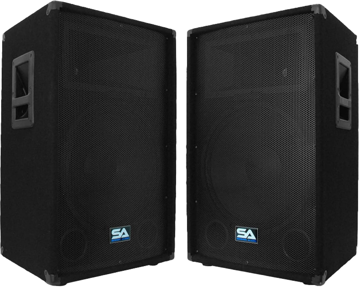 SA-15T - Pair of 15 Inch PA/DJ/Band Speaker Cabinets with Titanium Horns Pro Audio 700 Watts RMS