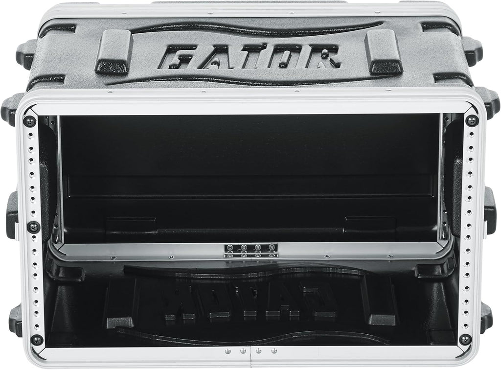 Gator Cases Lightweight Molded 6U Rack Case with Heavy Duty Latches, Shallow 14.25' Depth (GR-6S)
