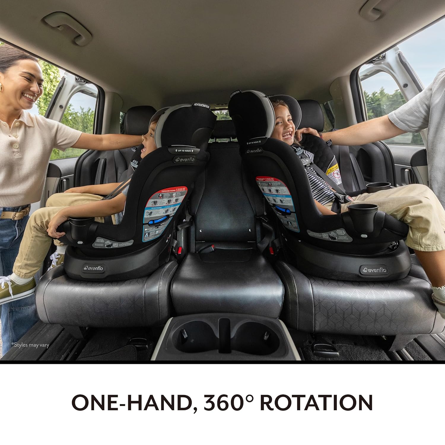 Evenflo Gold Revolve360 Slim 2-in-1 Rotational Car Seat with SensorSafe (Obsidian Black)