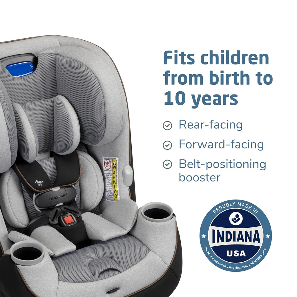 Maxi-Cosi Pria Chill All-in-One Convertible Car Seat, VentMax Fan Technology, QuikFit Harness, ReclineFit, Dishwasher-Safe Cup Holders, Newborn to 10 Years