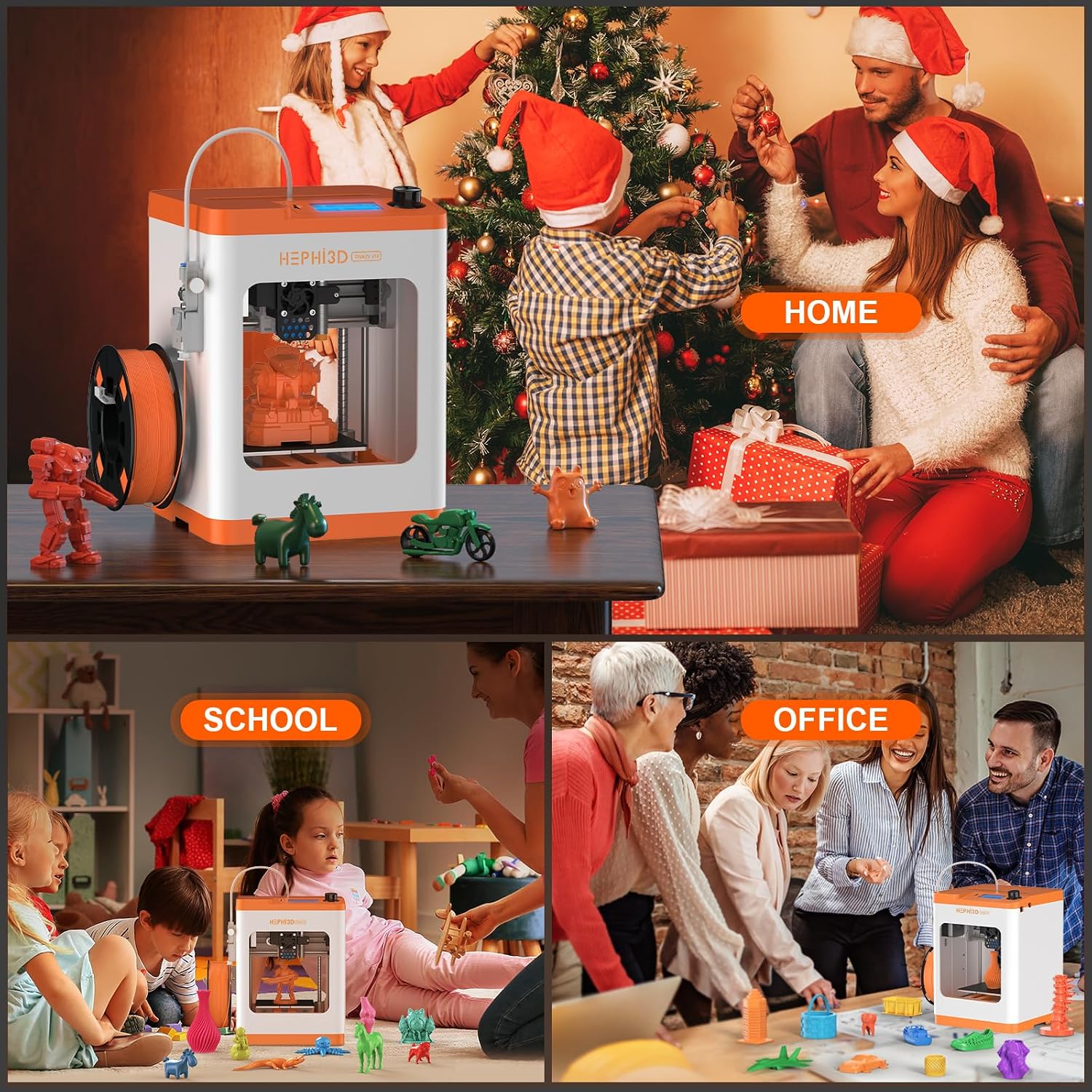 TINA2S 3D Printer, HEPHI3D 3D Printers for Beginners, WiFi Cloud Printing Mini 3D Printer Fully Assembly, Auto Leveling 3D Printers for Kids Silent Print, Open Source DIY 3D Printer for Home, School