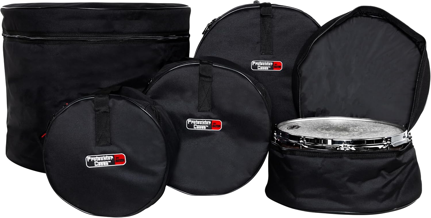 Gator Cases Jazz Fusion Drum Set Bags: 20'x16', 12'x8', 10'x7', 14'x14', 5.5'x14'; (GP-JAZZFS-100)