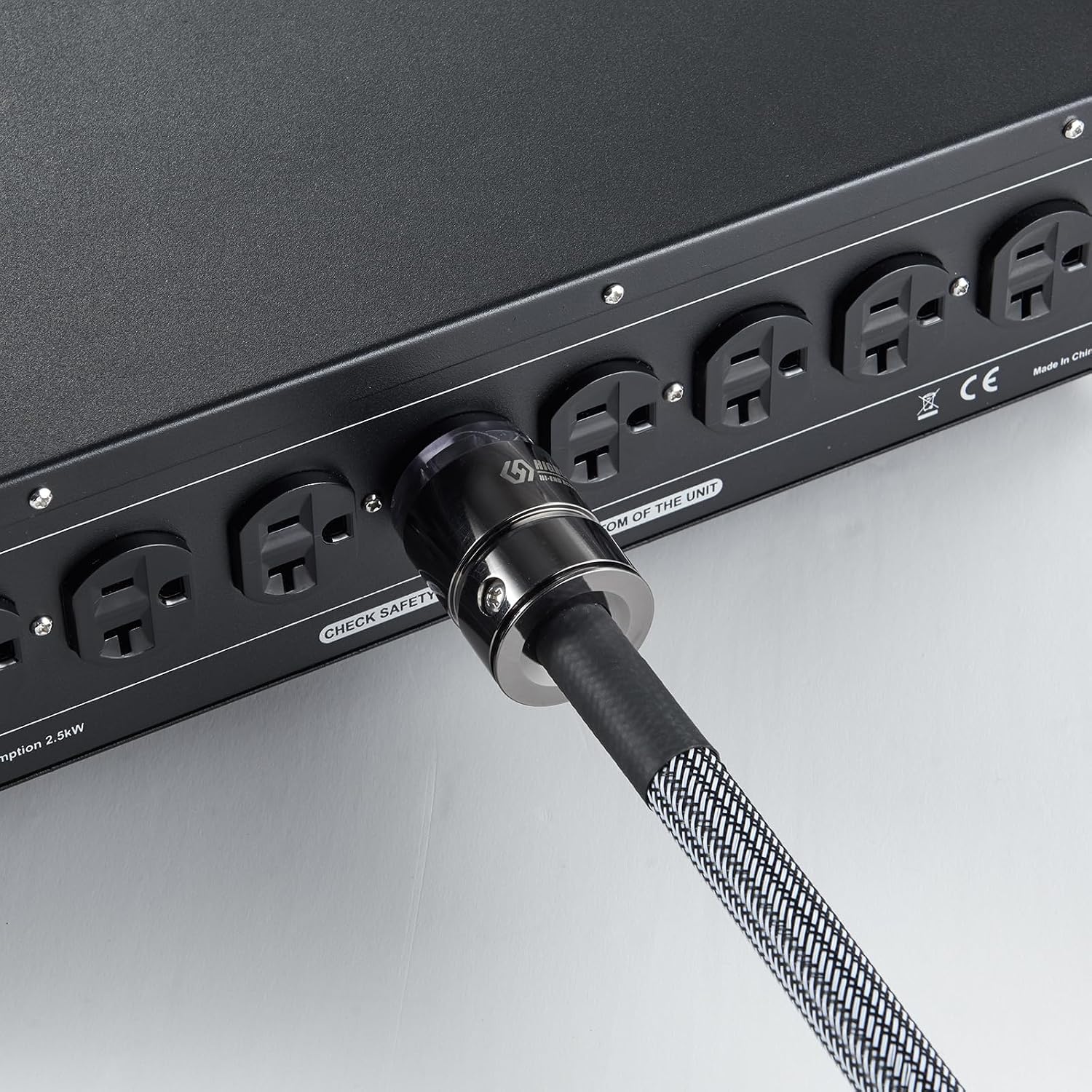 AC Power Filter Power Conditioner with Large LED Display, 8 Ways Power Socket, Line Conditioner Power Purifier, Power Conditioner Audio Suitable for HiFi CD Player, TV, S20A