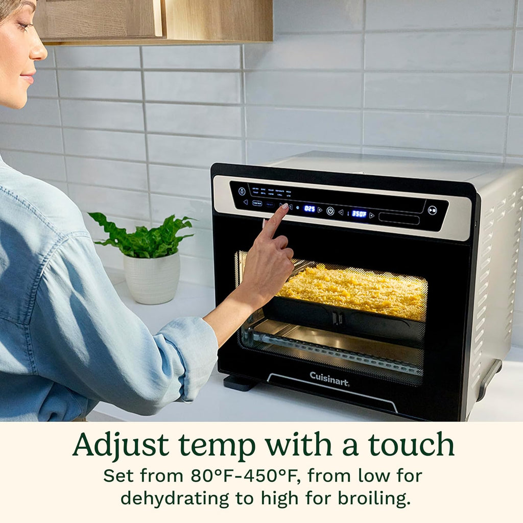 Cuisinart 15-in-1 Extra-Large Digital Air Fryer Oven with 9'x13' 2-in-1 Pan, Air Fry 4 Lbs of Wings, Cook a 13 Lb Turkey or 5+ Lb Chicken, Toast 9 Slices of Bread, and Bake a 13' Pizza, TOA-112
