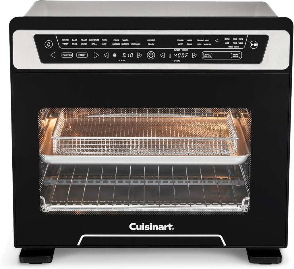 Cuisinart 15-in-1 Extra-Large Digital Air Fryer Oven with 9'x13' 2-in-1 Pan, Air Fry 4 Lbs of Wings, Cook a 13 Lb Turkey or 5+ Lb Chicken, Toast 9 Slices of Bread, and Bake a 13' Pizza, TOA-112