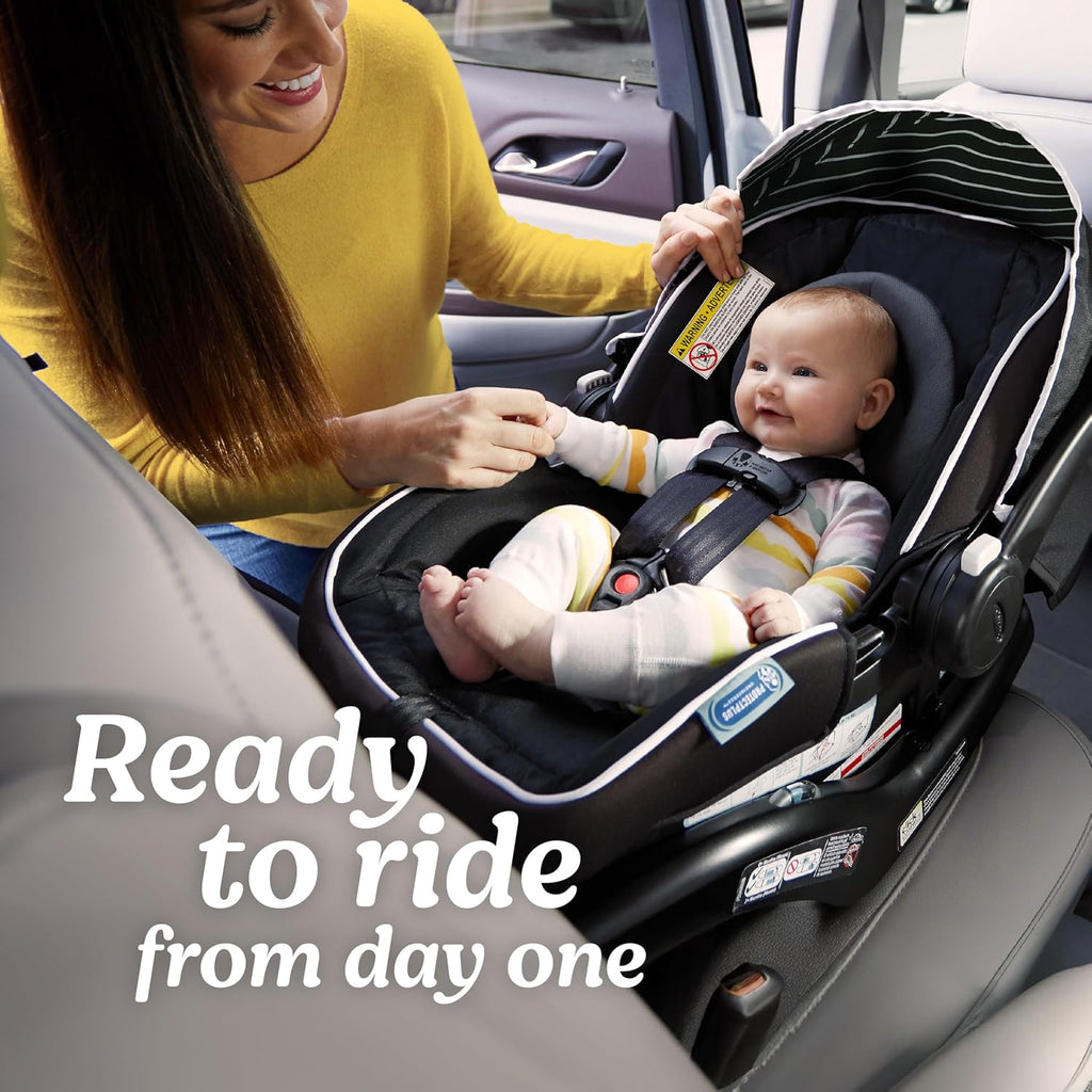 Graco® SnugRide Lite LX Infant Car Seat, Lightweight Rear-Facing Seat for Babies 4–30 lb, 4-Position Adjustable Base, LATCH Installation & ProtectPlus Engineered, Studio