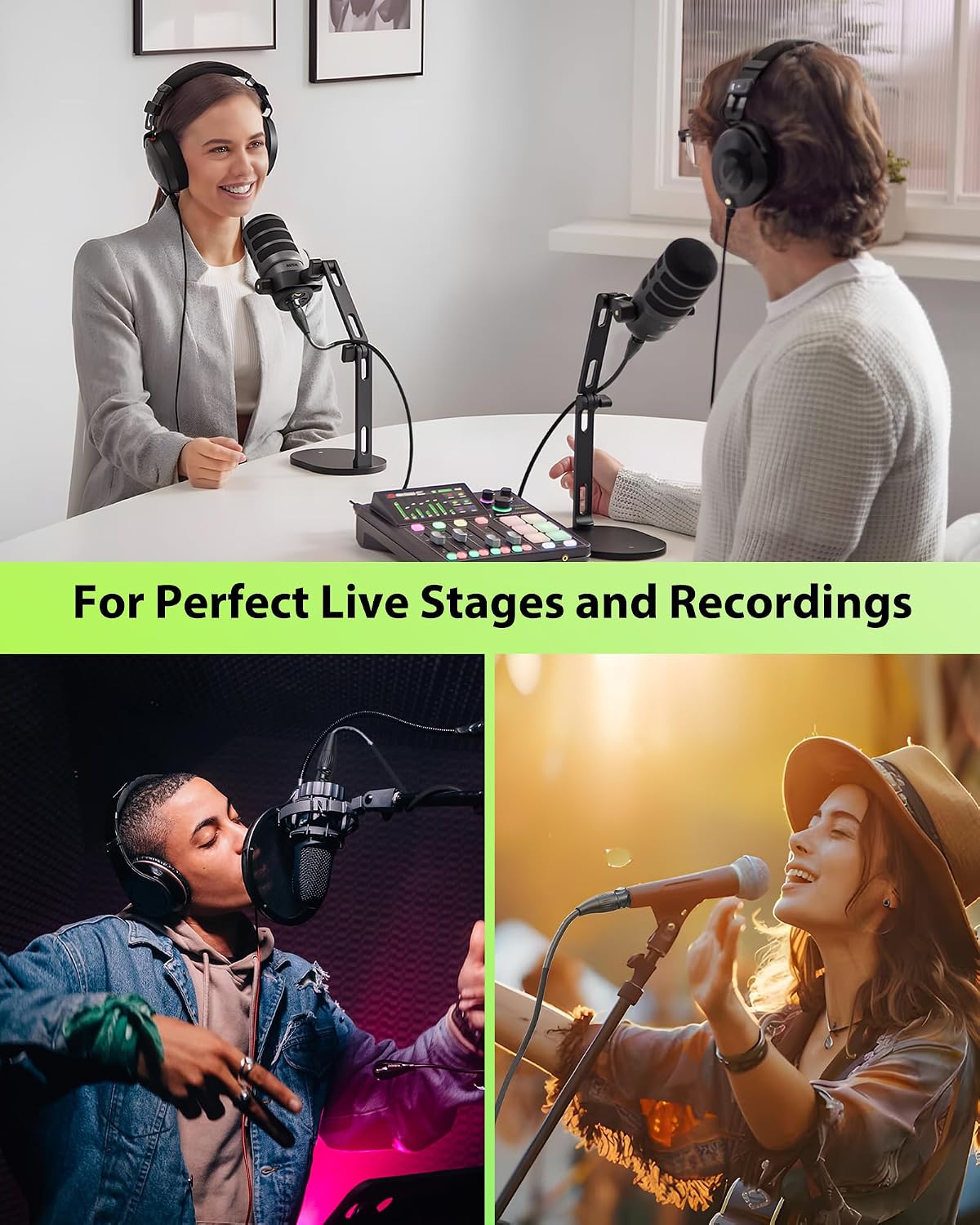 XLR Cables 250ft 1 Pack, Professional Gold-Plated Rean Connectors from Neutrik, Kevlar-Reinforced Nylon Braided Microphone Cable, Mic Cable, Durable Shielded and Balanced XLR Male to Female Cord