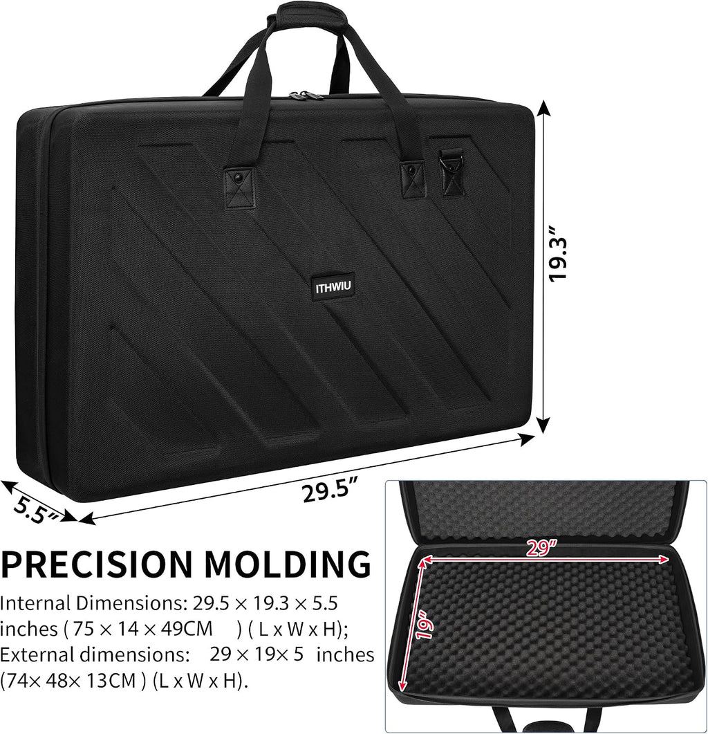 Lightweight Molded EVA Storage Case Fits for Pioneer DDJ RX2 RX3, 29.5 X 19.3 X 5.5 Inch Black