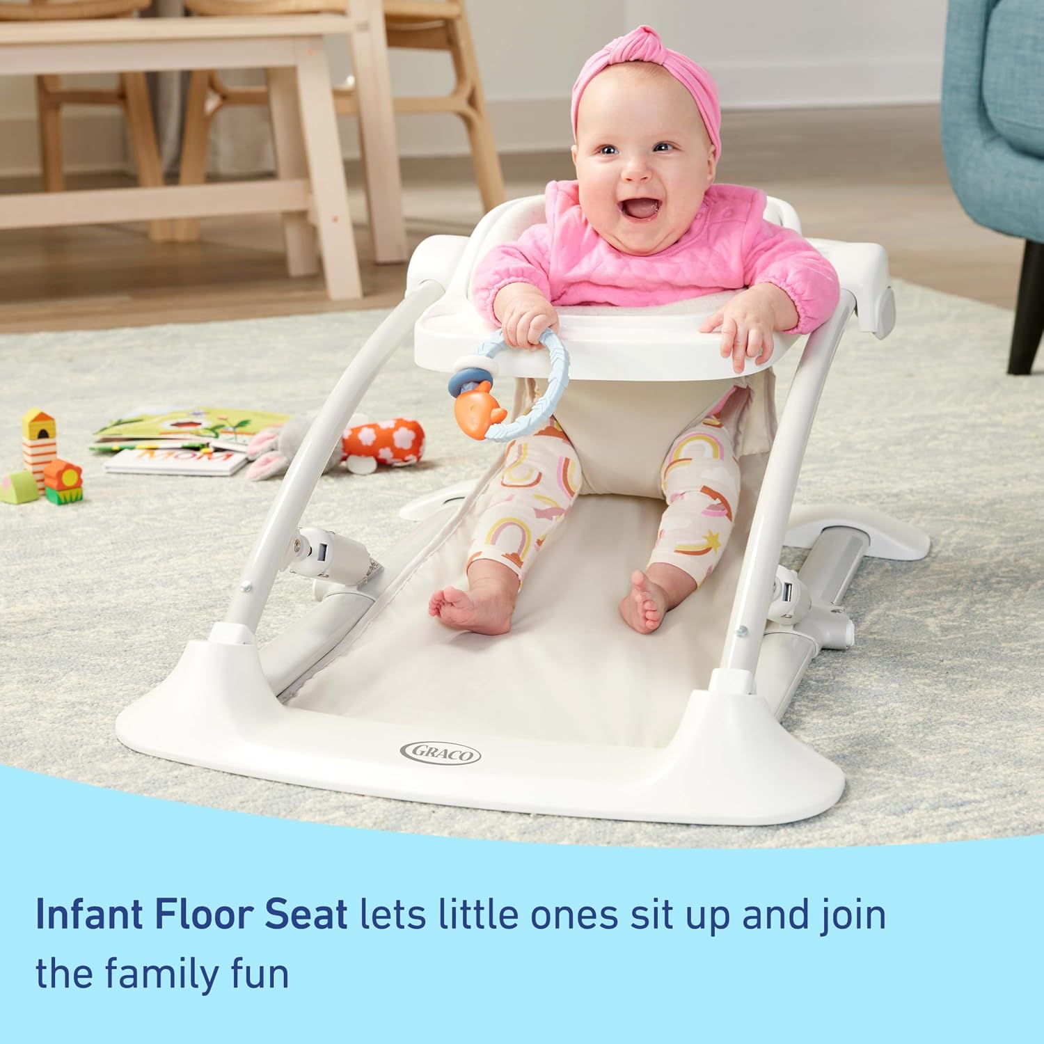 Graco® Jumpstart 4-in-1 Adjustable Infant Activity Bouncer & Jumper Versatile Baby Swing Floor Seat and Kids Chair with Snack Tray Geo Pop