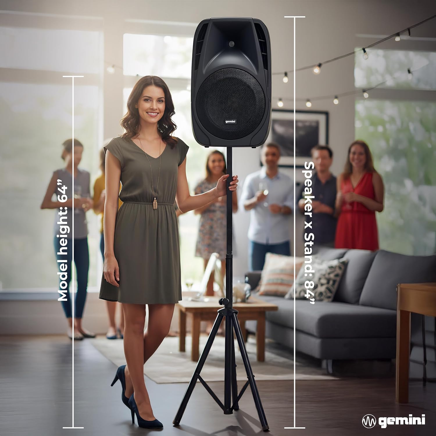 Gemini Portable PA System Bundle with Stands – 6-Channel Powered Mixer, Dual 10' Speakers, Wired Mic & Cables – Bluetooth Music Streaming for DJs, Karaoke & Small Events (ES-210MXBLU-ST)