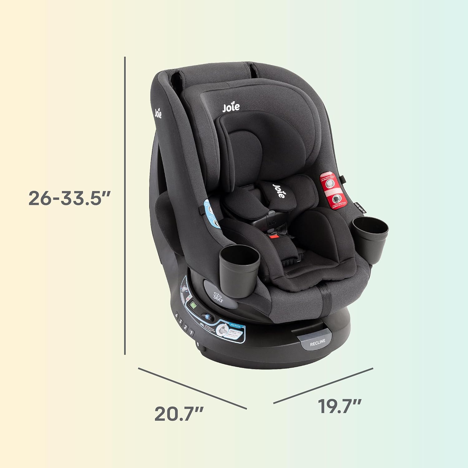 Chili Spin SI Rotating 2-in-1 Convertible Car Seat, Rear and Forward-Facing, No-Rethread Harness, Tested for Safety Standards (Dove)