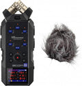 Zoom H6essential 6-Track 32-Bit Float Portable Audio Recorder Bundle with WSH-4E Hairy Windscreen (H6essential + Windscreen)