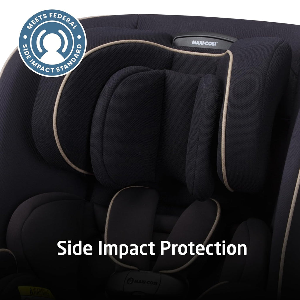 Maxi-Cosi Kani 4-in-1 Infant Kids Convertible Car Seat, Rear-Facing, Forward-Facing, Booster, Slim 3-Across Fit, Magnetic Buckle, 5-Position Recline, Fits 5-100 lbs, 19-57 in, Caspian Caviar