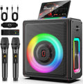 Karaoke Machine, Portable Bluetooth 5.3 Speaker with 2 Wireless Microphones for Adults, PA System with Pitch Correction & Echo Adjustment, Supports TWS/TF Card/USB/AUX/Live for Home Party (2MICS)
