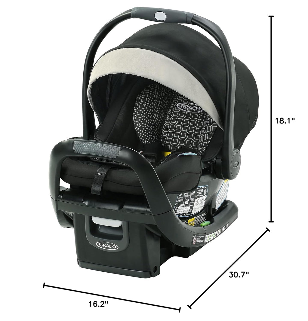 Graco® SnugRide SnugFit LX Infant Car Seat, Baby Car Seat with Anti-Rebound Bar for Extra Safety, SnugLock Easy Install Carseat, 1-Hand Adjustable Handle, No-Rethread Harness, Baby Essentials, Pierce