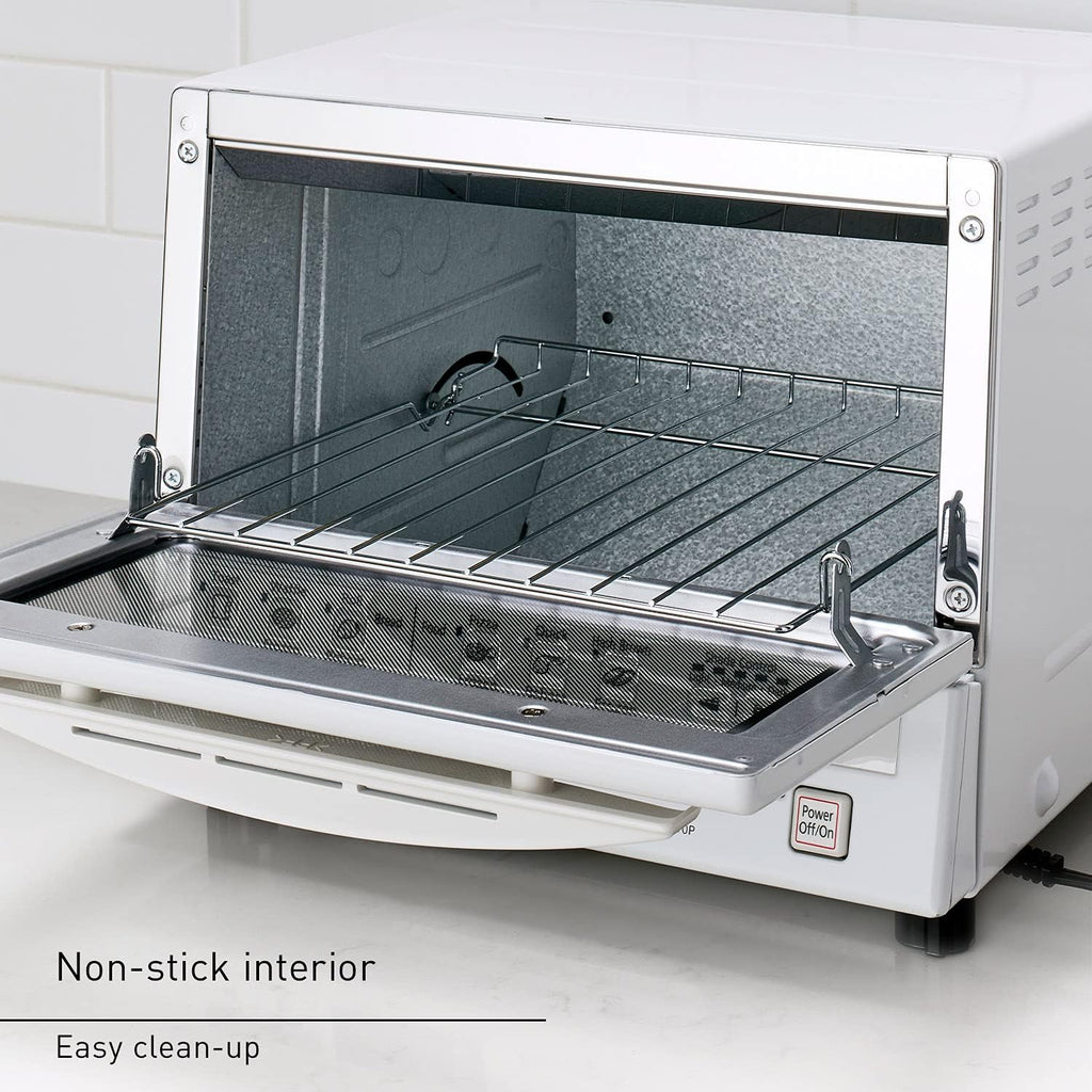 Panasonic FlashXpress Toaster Oven Countertop, 4-Slice Compact Size with Double Infrared Heating, 6 Auto Cook Options and Precise Temperature Control, 1300W - NB-G110P-W (White)
