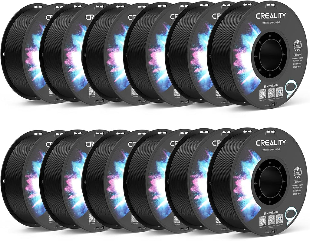 Creality PETG Filament 1.75 3D Printer Filament:Excellent Toughness High Precision Dimensional Accuracy +/- 0.02 mm, 12kg Spool(26 lbs) Fits for Most FDM 3D Printers,Black