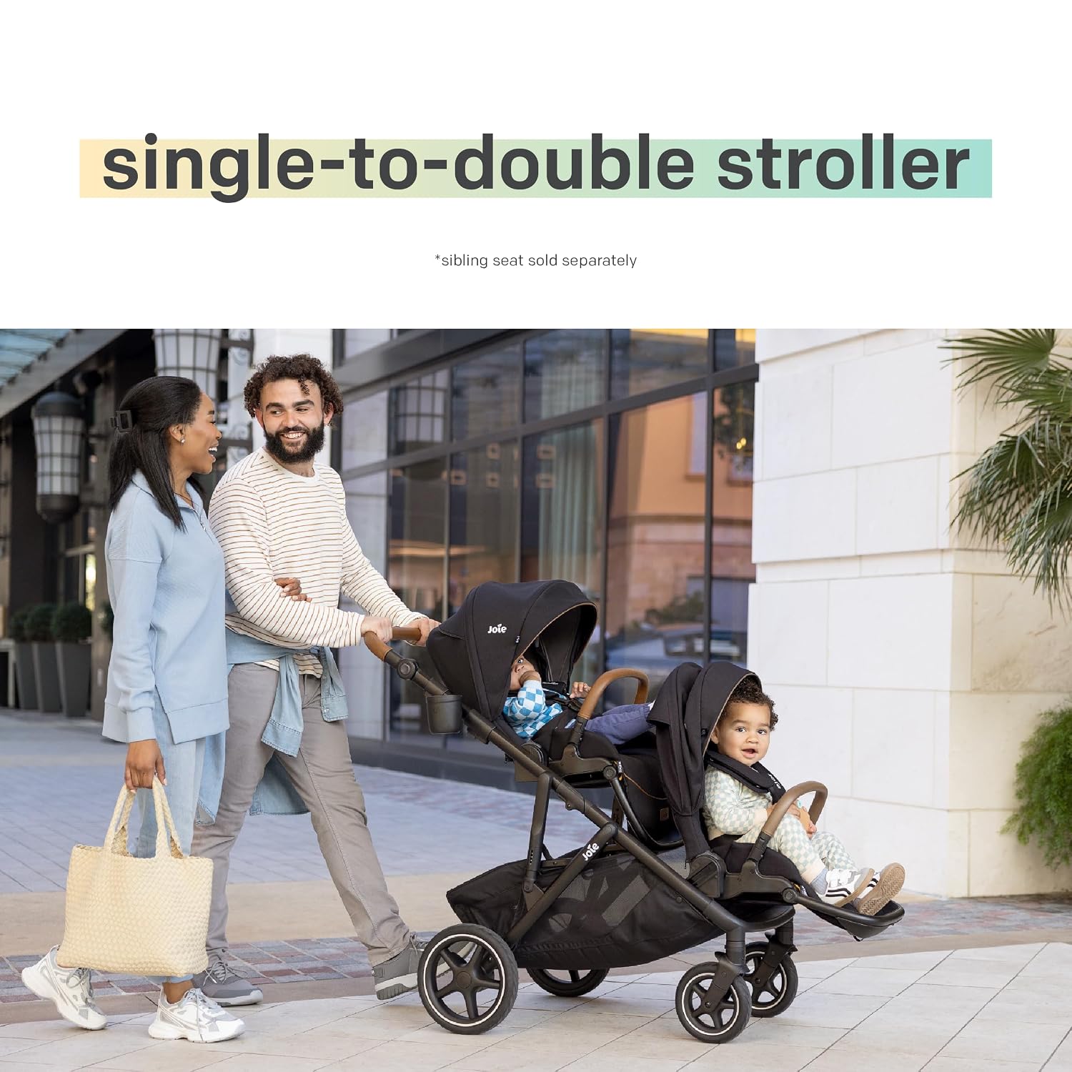 Chive and Rue - All-in-One Convertible Single-to-Double Modular Stroller with 20+ Customizable Modes & All-Terrain Wheels, and Lightweight Infant Car Seat Travel System (Dove)