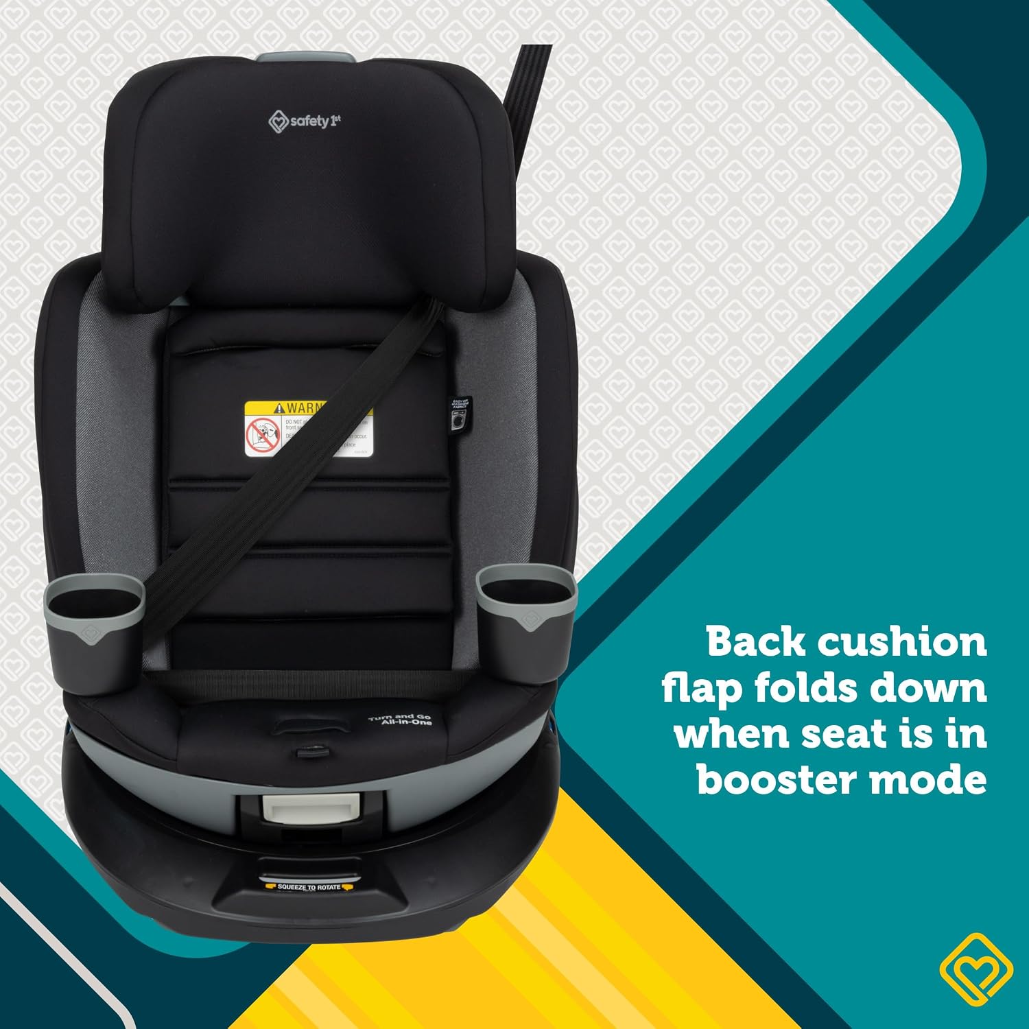 Safety 1ˢᵗ® Turn and Go 360° Rotating All-in-One Convertible Car Seat, Black Beauty