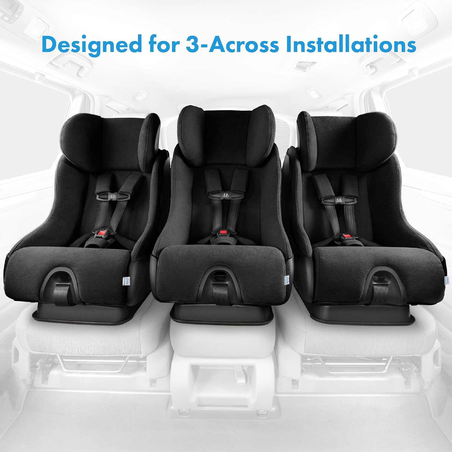 Clek Fllo Convertible Car Seat - Compact Design for 3-Across Seating, Extended Rear-Facing with Anti-Rebound Bar and Flame Retardant-Free (Vintage Ziip)