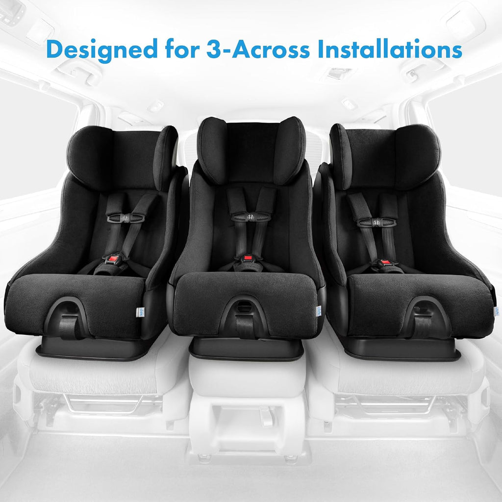 Clek Fllo Convertible Car Seat - Compact Design for 3-Across Seating, Extended Rear-Facing with Anti-Rebound Bar and Flame Retardant-Free (Edge Ziip)