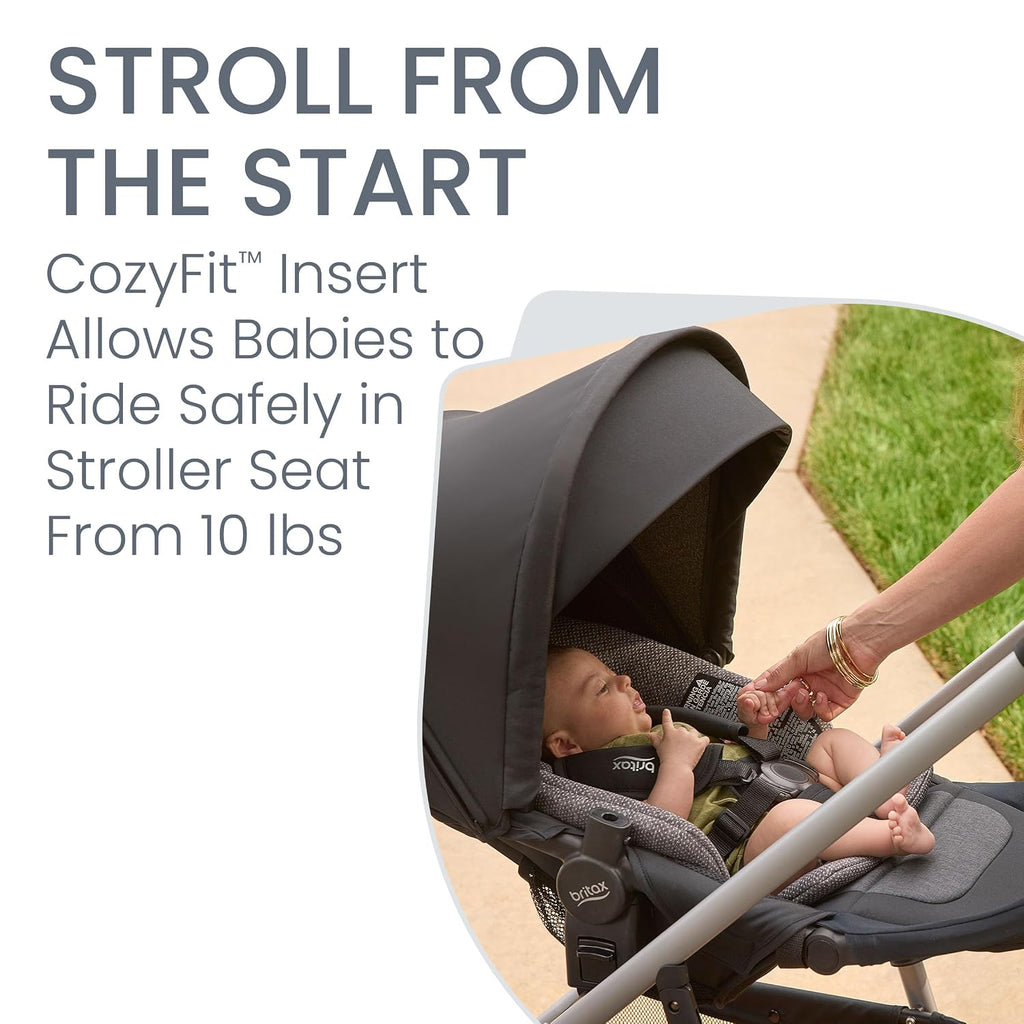 Britax Willow Grove SC Travel System, Infant Car Seat Stroller Combo with Willow SC Infant Car Seat, Alpine Base, and Grove Stroller; ClickTight Technology, SafeWash & StayClean Fabrics — Pindot Onyx