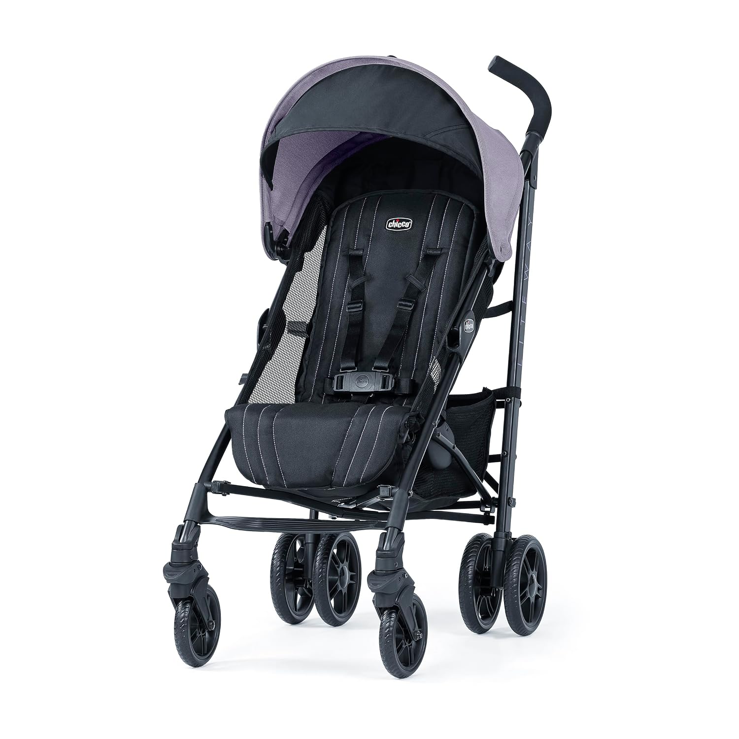 Chicco Liteway Stroller, Compact Fold Baby Stroller with Canopy, Lightweight Aluminum Frame Umbrella Stroller, for Use with Babies and Toddlers up to 40 lbs, Lavender/Purple