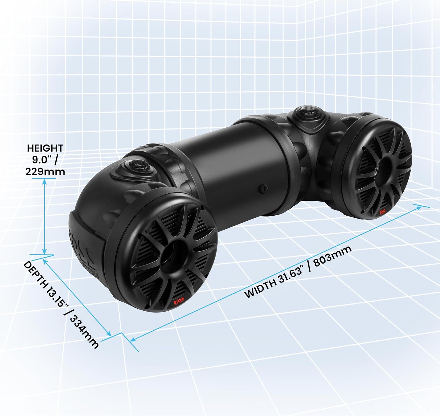 BOSS Audio Systems ATV85B ATV Speaker System - 8 Inch Speakers, 1.5 Inch Tweeters, Full Range Audio, Built-in Amplifier, Bluetooth Remote