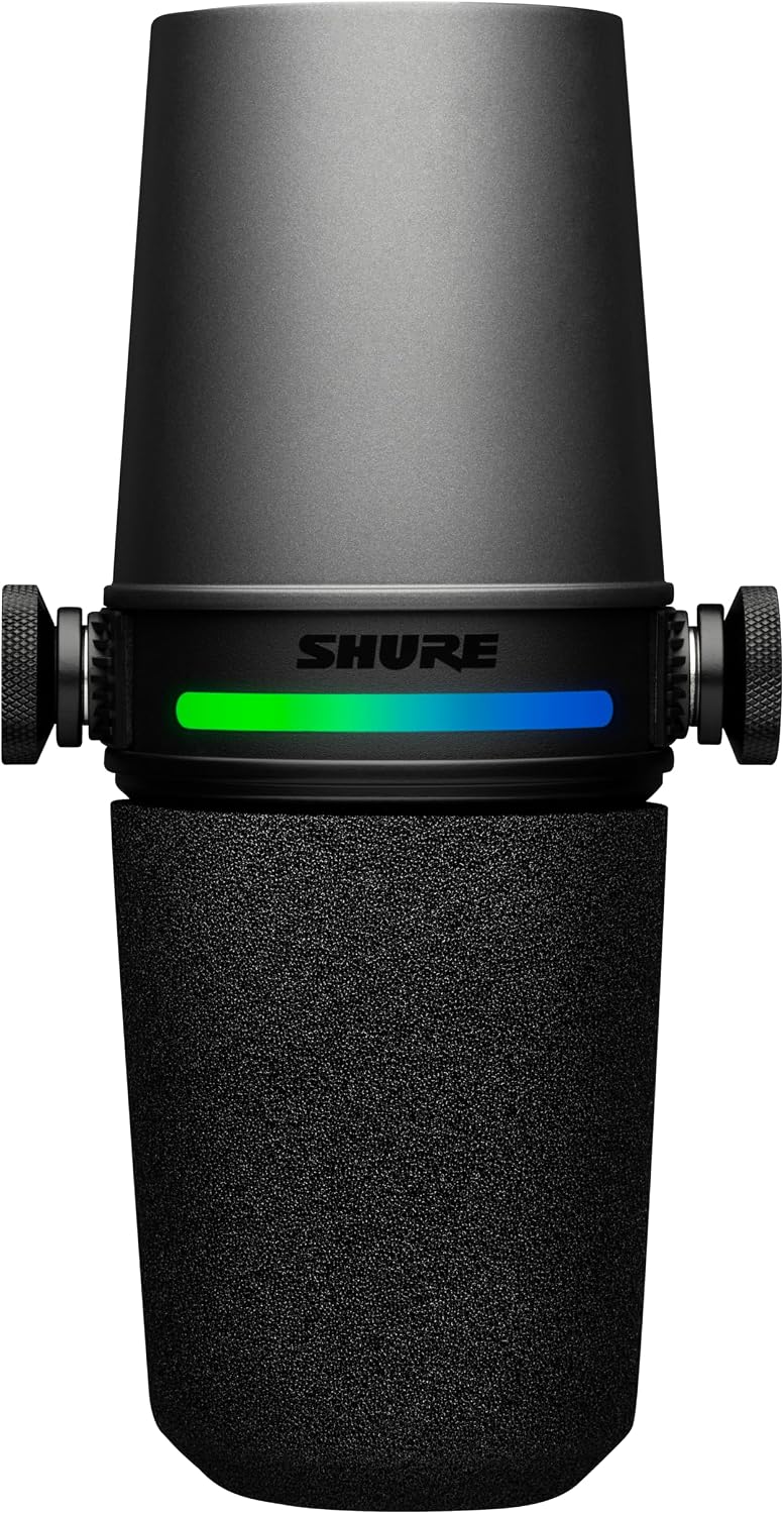 Shure MV7i Smart Microphone – USB-C & XLR Mic for Podcasting, Music & Streaming with Built-in Audio Interface, Auto Level Mode, Advanced DSP, All-Metal Design, Black
