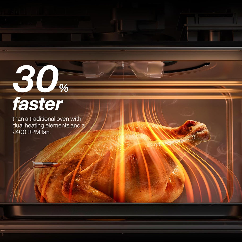 Typhur Sync Oven with Smart Wireless Meat Thermometer Probe, 12‑in‑1 Countertop Airfryer Toaster Oven Combo, 360° Turbo Convection, Dehydrator, Recipes & 5 Accessories, Large 27QT with Extra Wire Rack