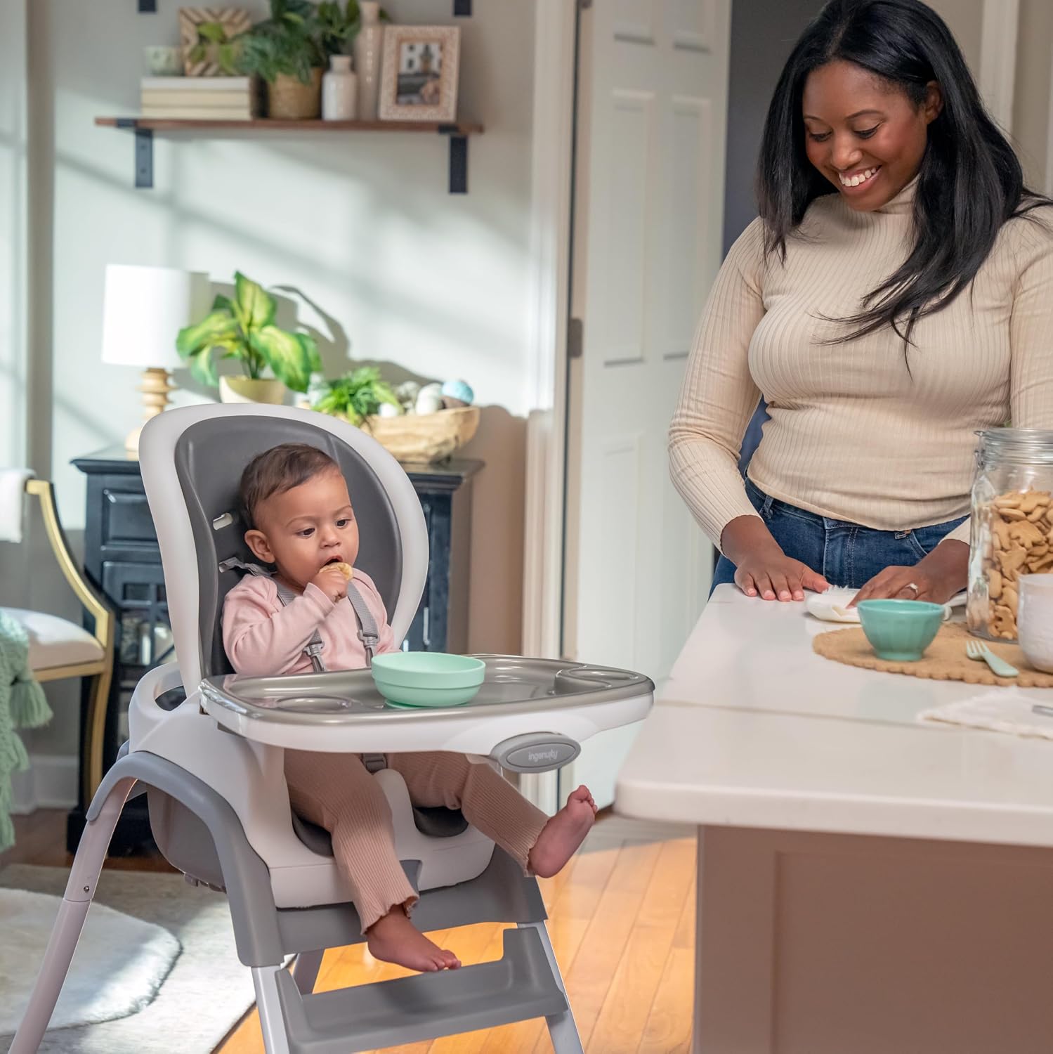 Ingenuity SmartClean Trio Elite 3-in-1 Convertible Baby High Chair, Toddler Chair, and Dining Booster Seat, For Ages 6 Months and Up, Unisex - Slate