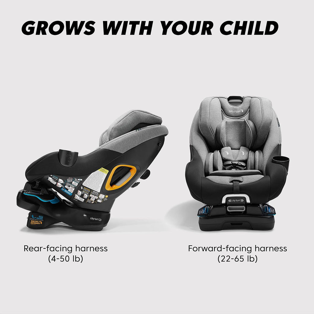 Baby Jogger® City Turn Convertible & Rotating Car Seat Onyx Black - Accommodates Newborn to Toddler with Rear and Forward Facing Modes