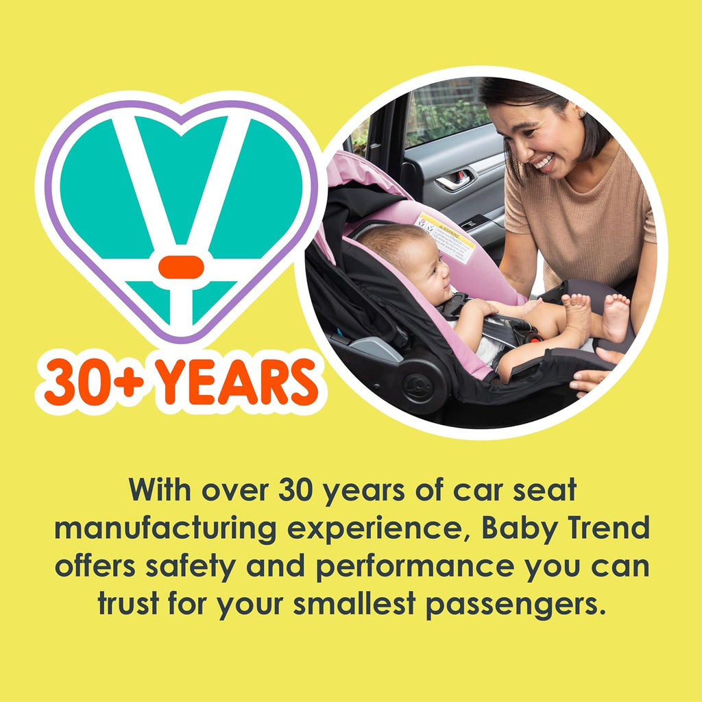 Baby Trend EZ-Lift™ PRO Infant Car Seat, Dash Rose – Lightweight Premium Carry, Plush Infant Cushioning, Adjustable Harness Support