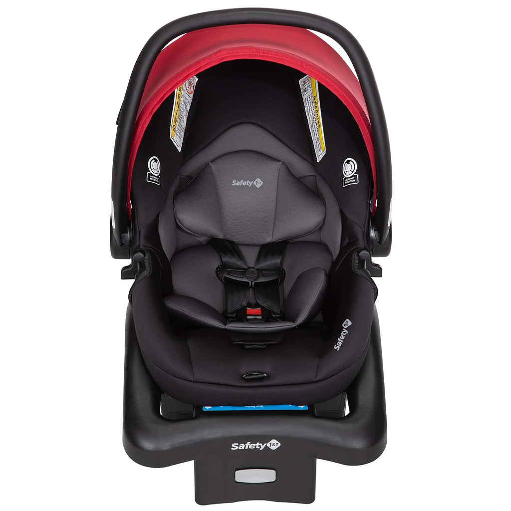 Safety 1st Smooth Ride Travel System Stroller and OnBoard FLX Infant Car Seat, Newborn to Toddler Baby Combo, Easy-Install, Large Canopy, Ample Storage, Foldable, Rear-Facing 4-30 lbs, Black Cherry
