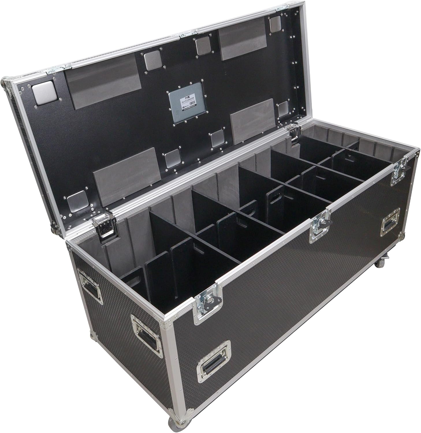 ProX XS-UTL246030W MK2 TruckPax Utility ATA Flight Case Truck Storage Road Case with Dividers Tray and 4' in casters