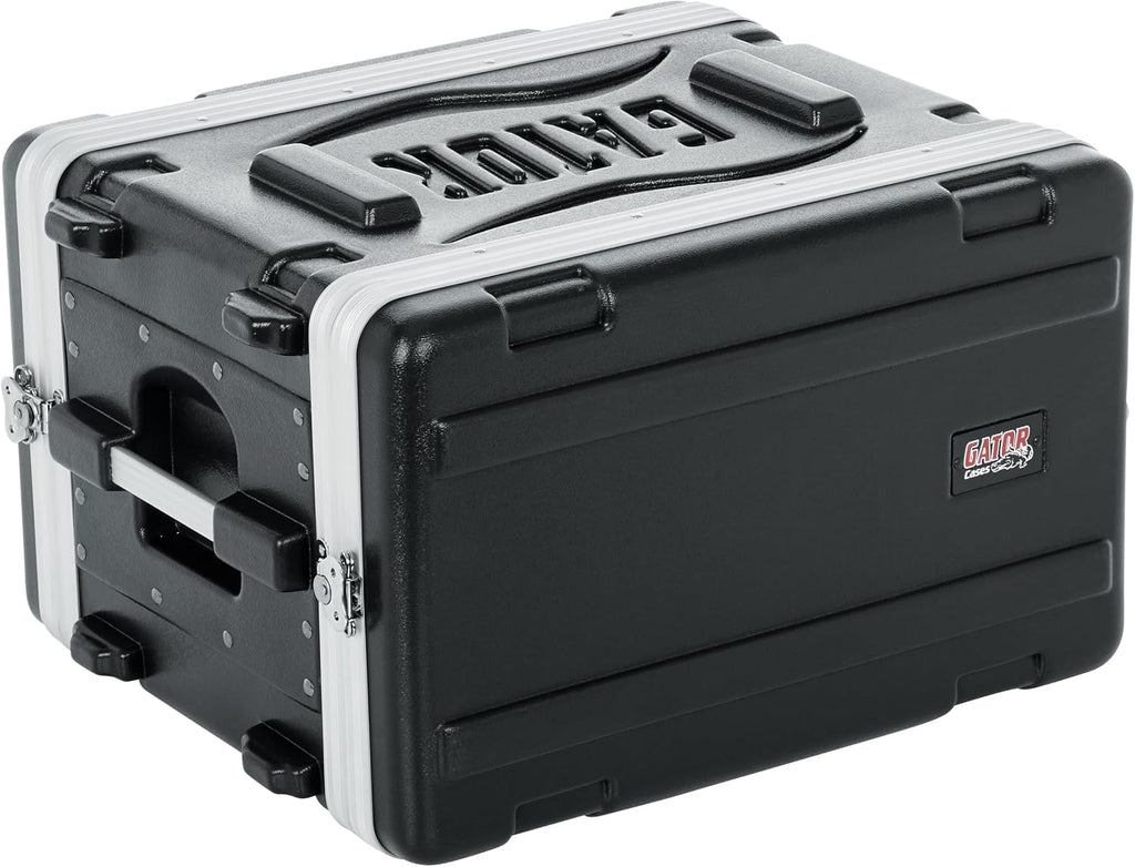 Gator Cases Lightweight Molded 6U Rack Case with Heavy Duty Latches, Shallow 14.25' Depth (GR-6S)