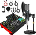 neculogy G10 Podcast Equipment Bundled with Audio Mixer Integrated Podcast Production Studio, Equipped with P15 Microphone, Used for Live Streaming, Podcast Recording PC,YouTube Recording