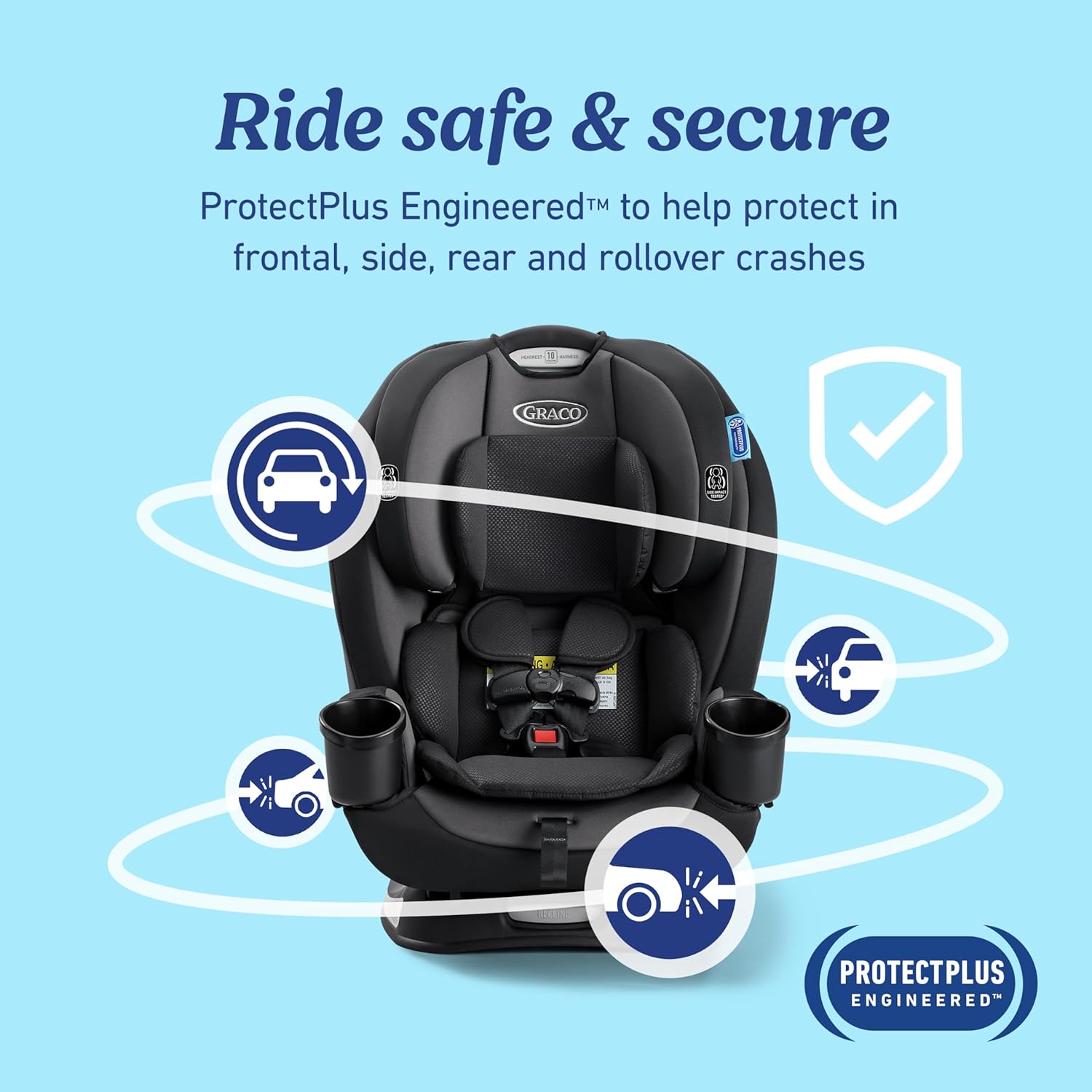 Graco® TriRide 3-in-1 Reclining Car Seat, Clybourne - Rear & Forward Facing Car Seat, Highback Booster, Adjustable Headrest