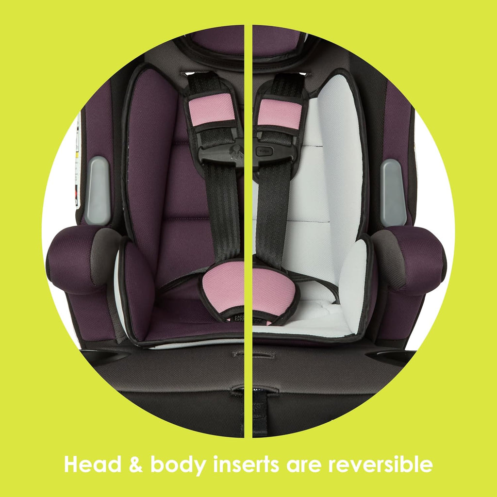 Baby Trend Hybrid SI 3-in-1 Combination Booster Seat, Dash Orchid – Side-Impact Protection, 3-Stage Growth Design, Adjustable Headrest, Cushioned Comfort