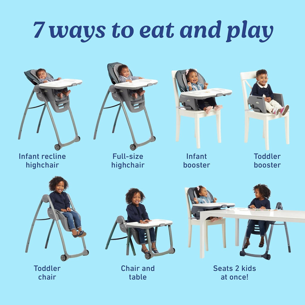 Graco® Table2Table Premier Fold 7 in 1 Convertible High Chair | Converts to Dining Booster Seat Kids Table and More Maison